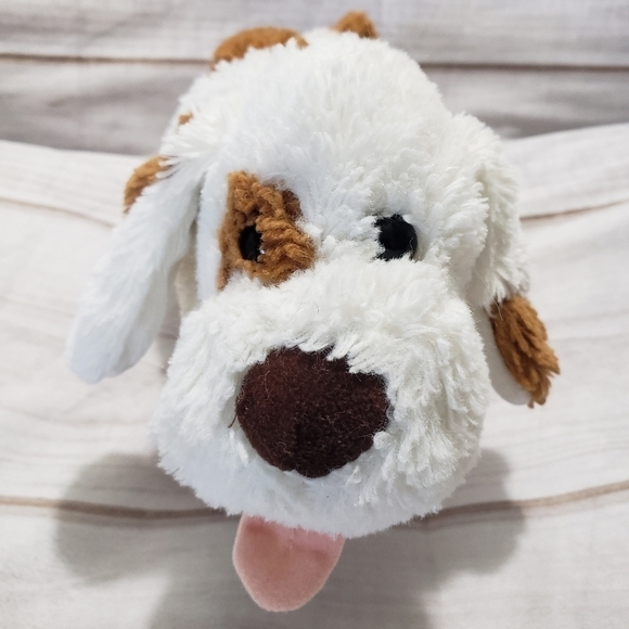 Animal Fair Chonky White Brown Puppy Dog 10" Plush Stuffed Animal Soft Squishy - Picture 1 of 9